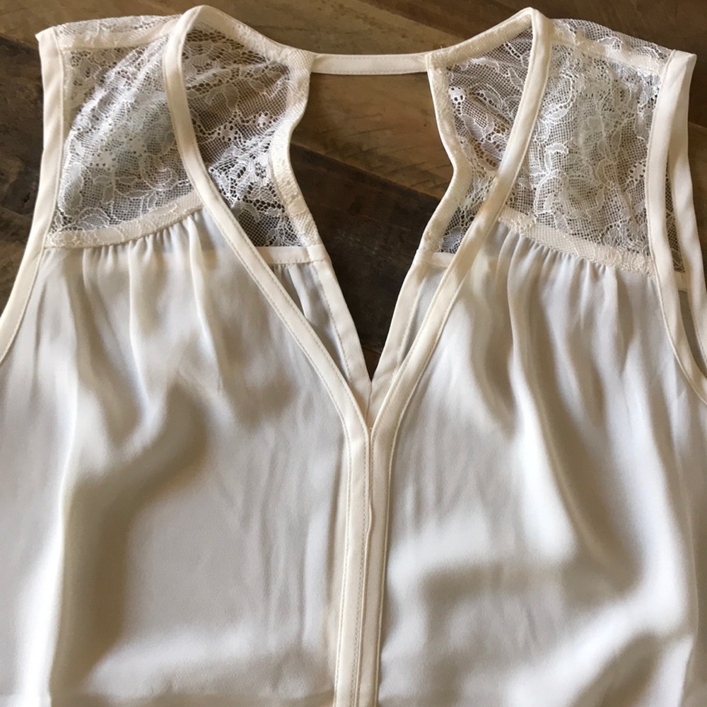 Banana Republic Sheer Blouse with Lace detail